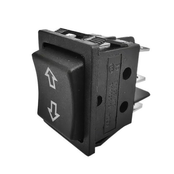 Kolískový prepínač KCD4 3pol/6pin (ON)-OFF-(ON) 250V/16A čierny
