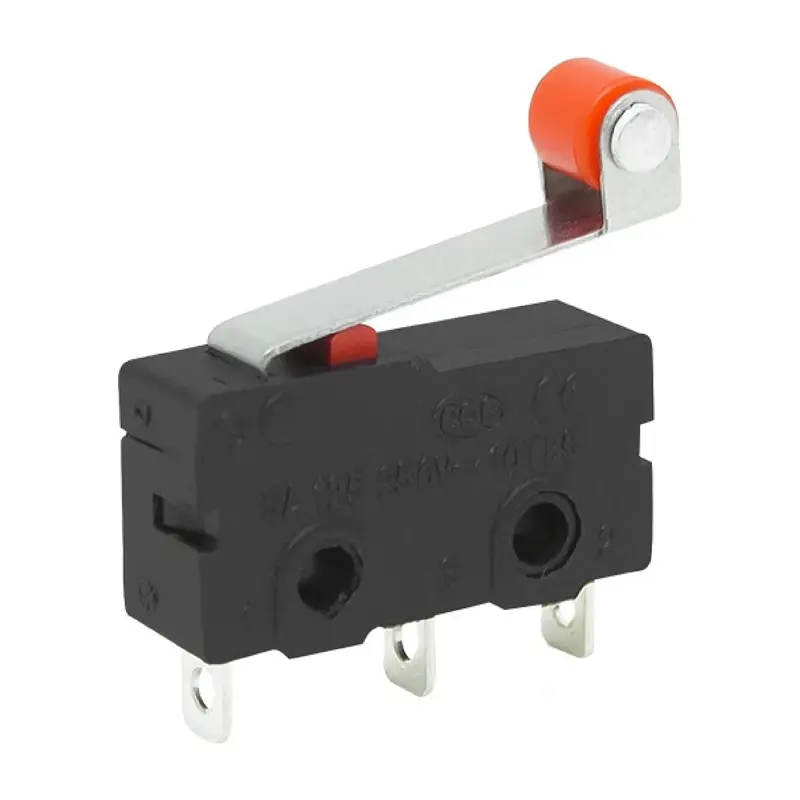 Mikrospínač 3pin páčkový s kolieskom