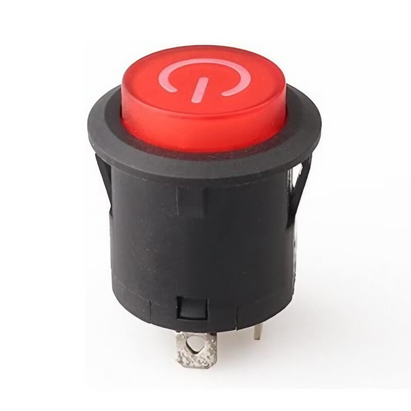 Tlačidlový prepínač 250V/10A ON-OFF, podsvietený, červený