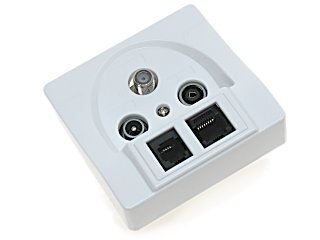 Účastnícka zásuvka TV/R/SAT/RJ-45/RJ-11, koncová Účastnícka zásuvka TV/R/SAT/RJ-45/RJ-11, koncová