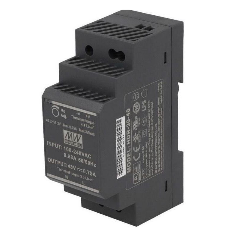 Zdroj na DIN lištu MeanWell HDR-30-15, 15VDC/30W
