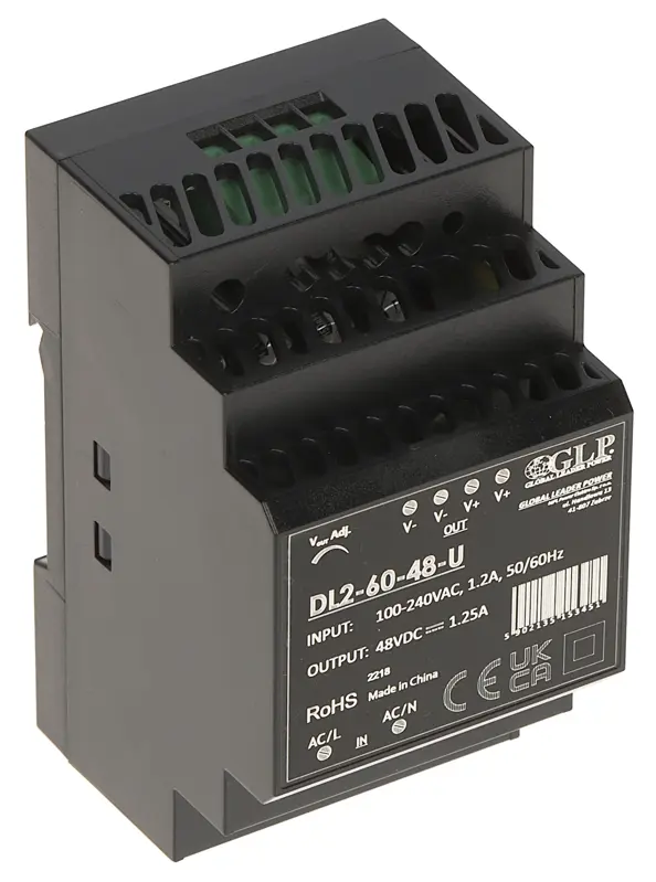 Impulzný zdroj na DIN lištu 48V DC 1,25A 60W