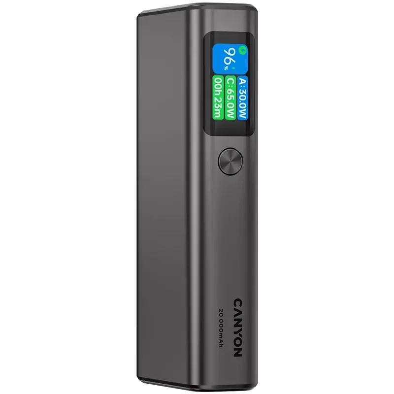 Powerbanka Canyon OnPower 230, 20.00mAh, displej, 2xUSB-C/USB-A, 130W Powerbanka Canyon OnPower 230, 20.00mAh, displej, 2xUSB-C/USB-A, 130W