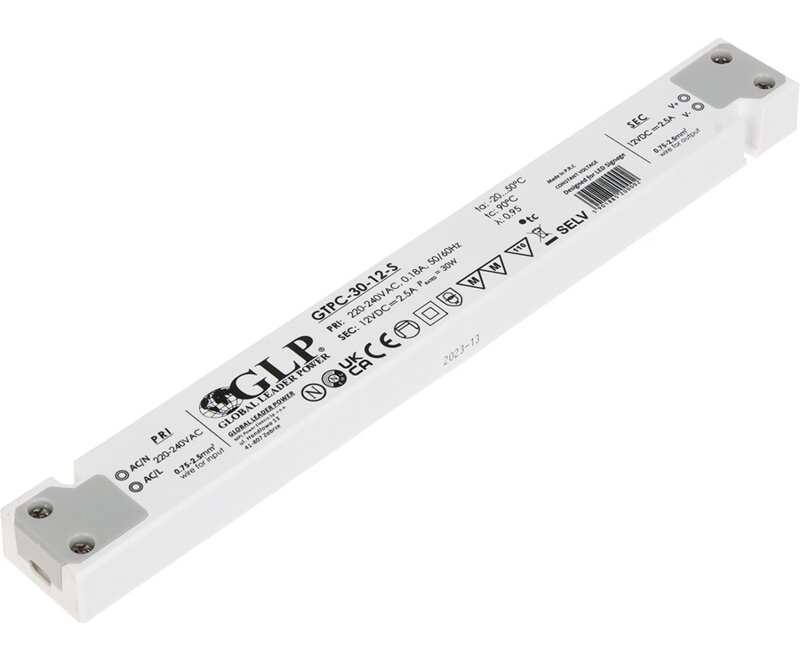 Napájací zdroj 12VDC / 2,5A 30W GTPC-30-12-S, Tenký