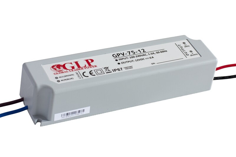 Zdroj pre LED GPV-75-12, 12V/6A 72W IP67 Zdroj pre LED GPV-75-12, 12V/6A 72W IP67