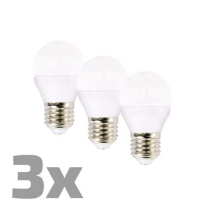 LED žiarovka E27 6W miniGLOBE biela teplá ECOLUX SOLIGHT WZ432-3 3ks