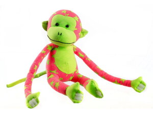 Plyšová opička TEDDIES 45 cm svietiace v tme červeno zelená