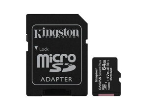 Paměťová karta KINGSTON SDCS/64GB microSDHC 64GB CL10 s adaptérem