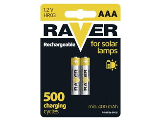 Nabíjacie batérie AAA (R03) 1,2V/400mAh RAVER solar (2ks)