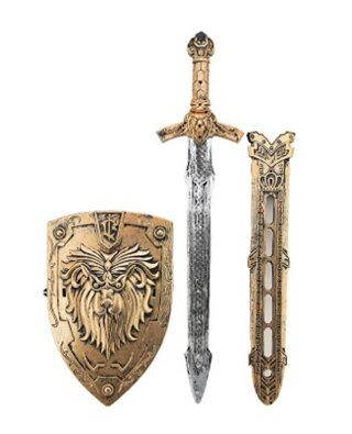 Detský rytiersky meč so štítom a puzdrom TEDDIES 55 cm